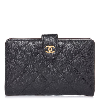 Chanel Caviar Quilted Zipped Pocket Wallet Black 1 of 9
