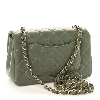Chanel Lambskin Quilted Mini Rectangular Flap Green 3 of 11