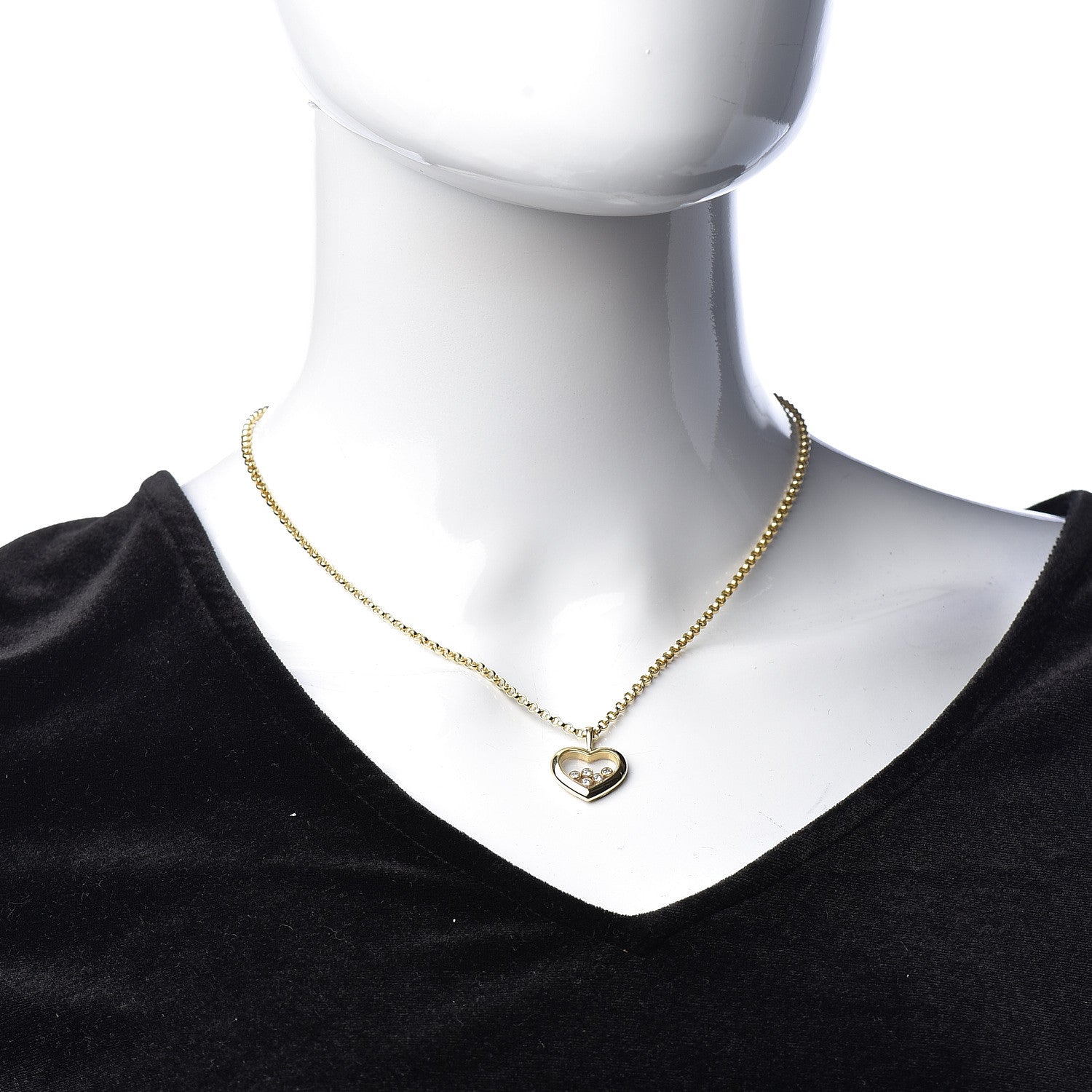 Chopard 18K Yellow Gold 5 Happy Diamonds Icons Heart Pendant Necklace 2 of 8