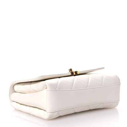 Chanel Lambskin Quilted CC Crystal Logo Chain Flap White 4 of 11