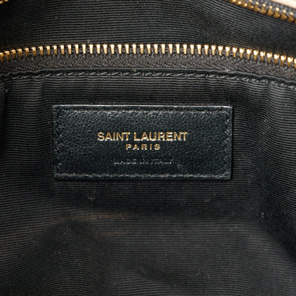 Saint Laurent Lambskin Quilted Small Loulou Puffer Monogram Chain Satchel Dark Beige 6 of 11
