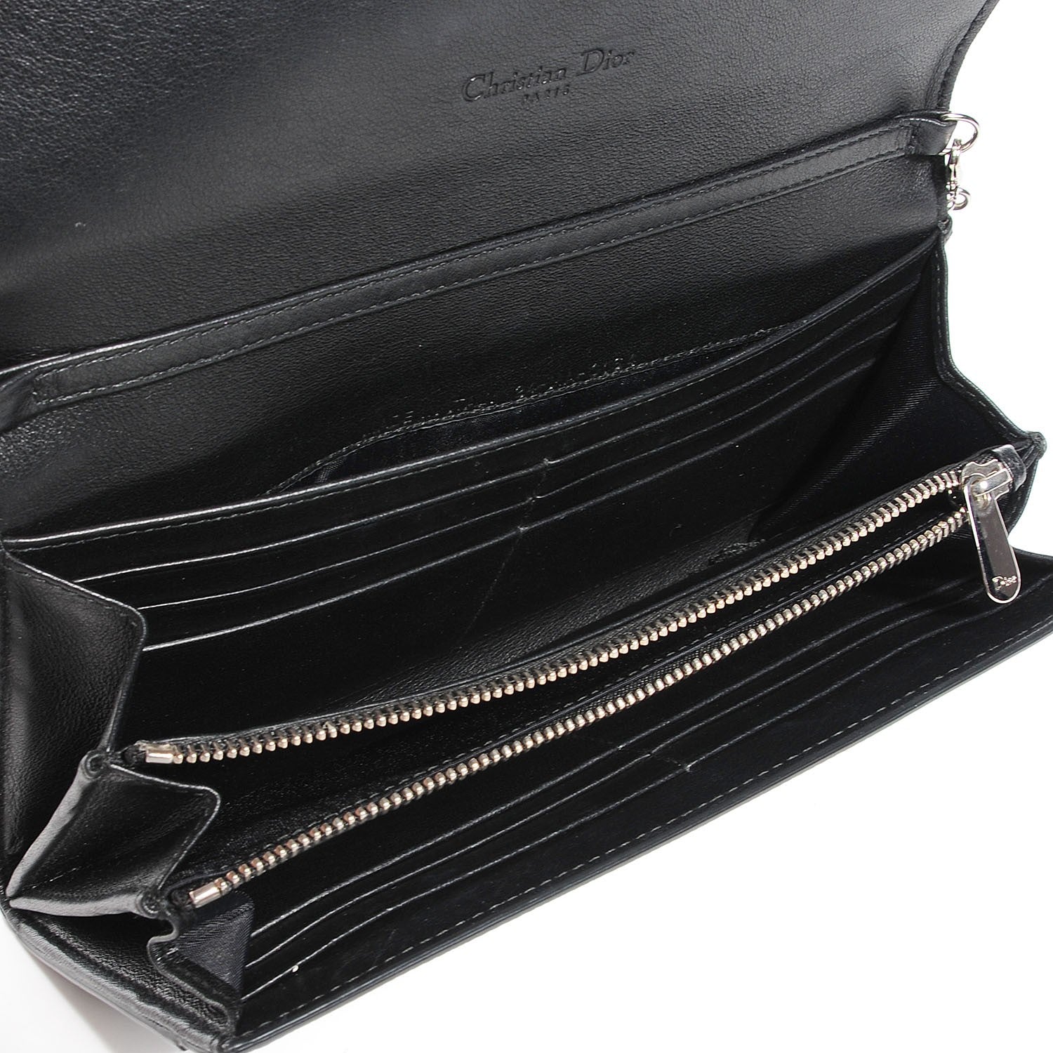 Christian Dior Grained Calfskin Mania Rendez-Vous Chain Wallet Black 5 of 7