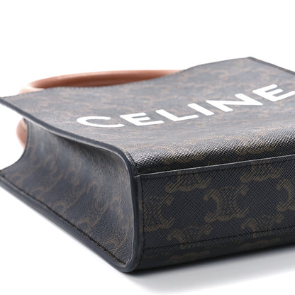 Celine Triomphe Canvas Calfskin Mini Vertical Cabas Tan 6 of 7