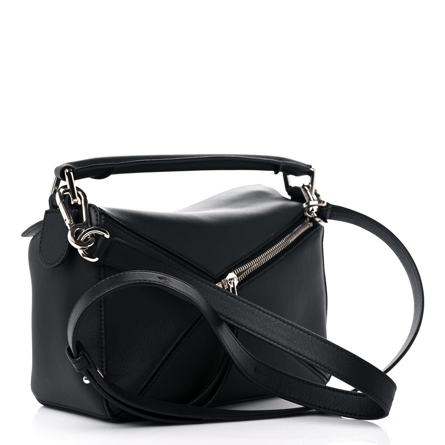Calfskin Small Puzzle Bag Black