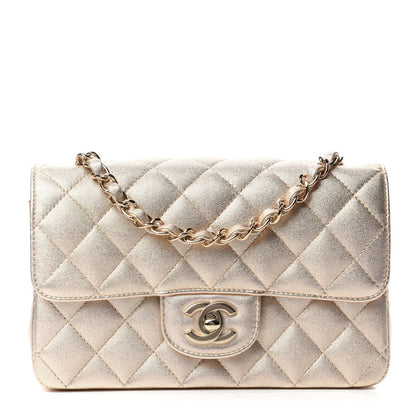 Chanel Metallic Lambskin Quilted Mini Rectangular Flap Gold 1 of 11