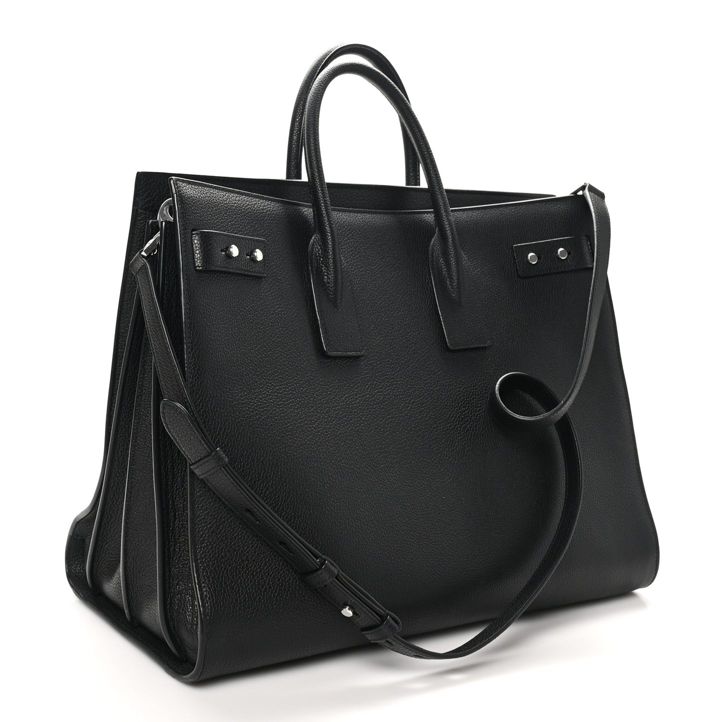 Grained Calfskin Large Souple Sac De Jour Black