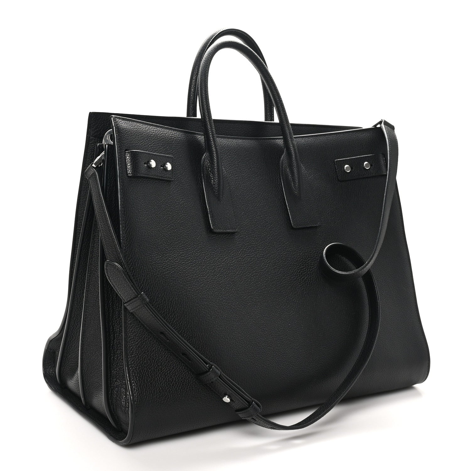 Saint Laurent Grained Calfskin Large Souple Sac De Jour Black 4 of 10