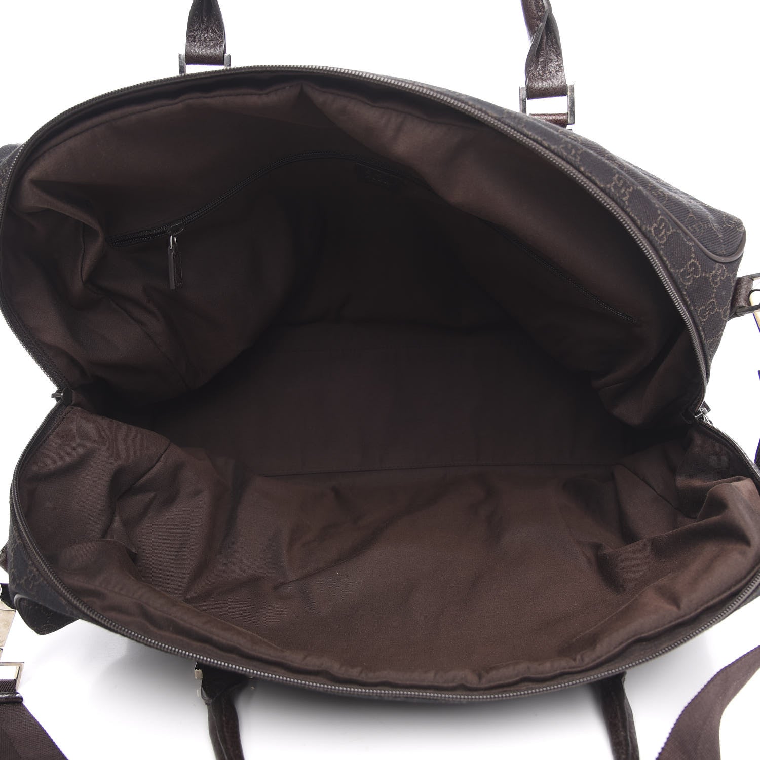 Gucci Denim Monogram Large Carry On Duffle Dark Brown 4 of 8