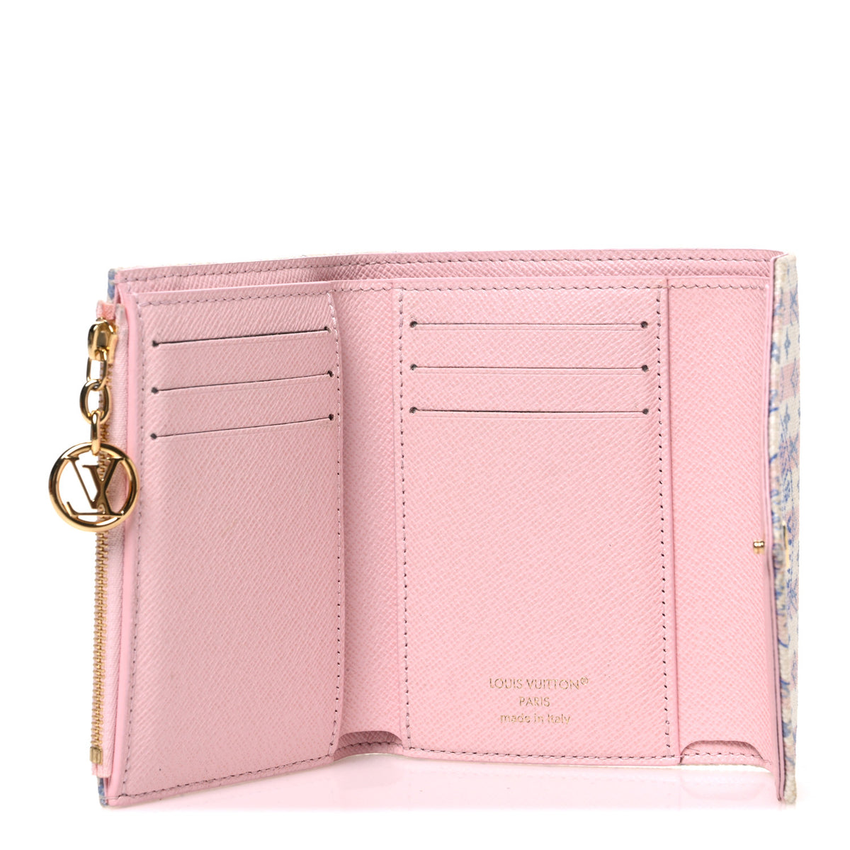Louis Vuitton Minigram LV Stamp Victorine Wallet Blue 5 of 8