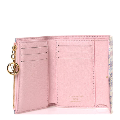 Louis Vuitton Minigram LV Stamp Victorine Wallet Blue 5 of 8