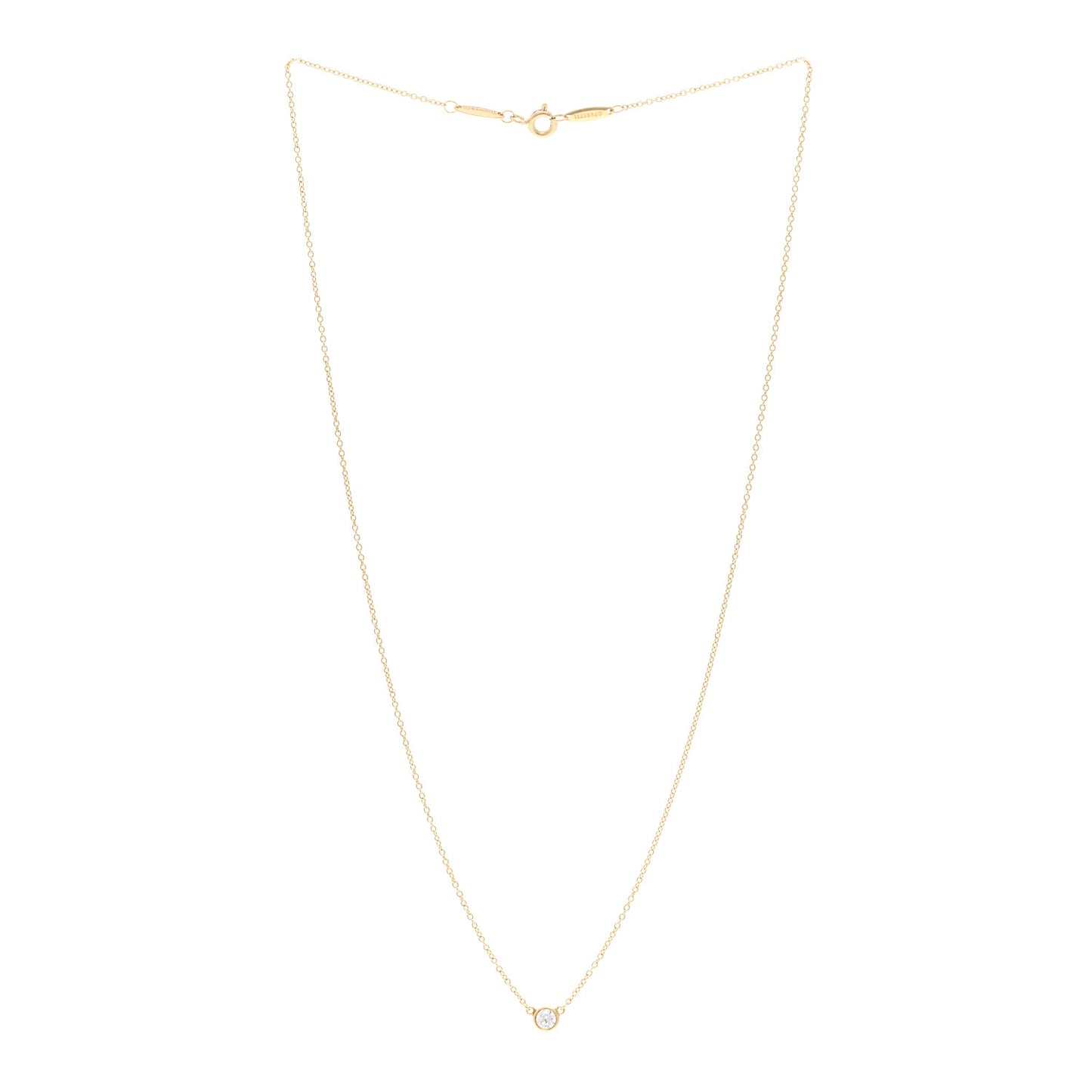 18K Yellow Gold Diamond .17ct Elsa Peretti Diamonds by the Yard Pendant Necklace