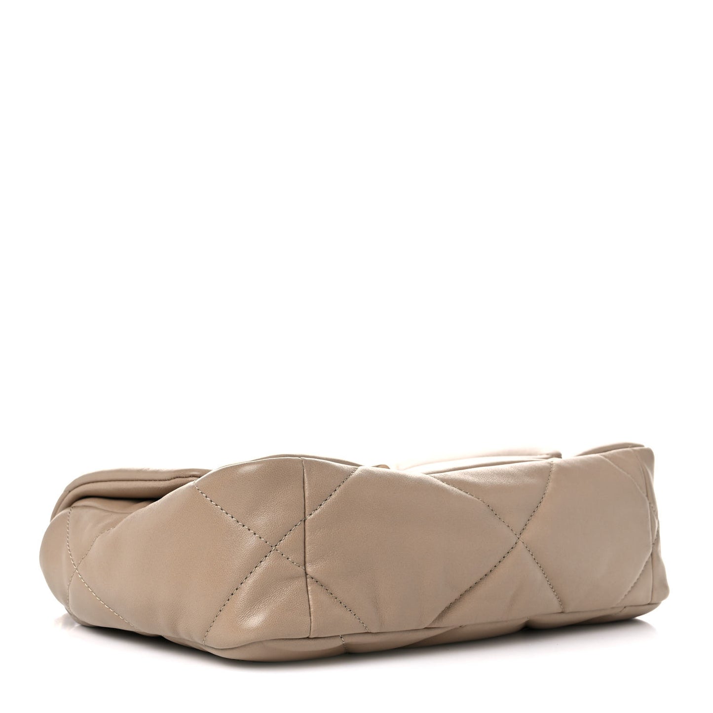 Lambskin Quilted Medium Chanel 19 Flap Dark Beige
