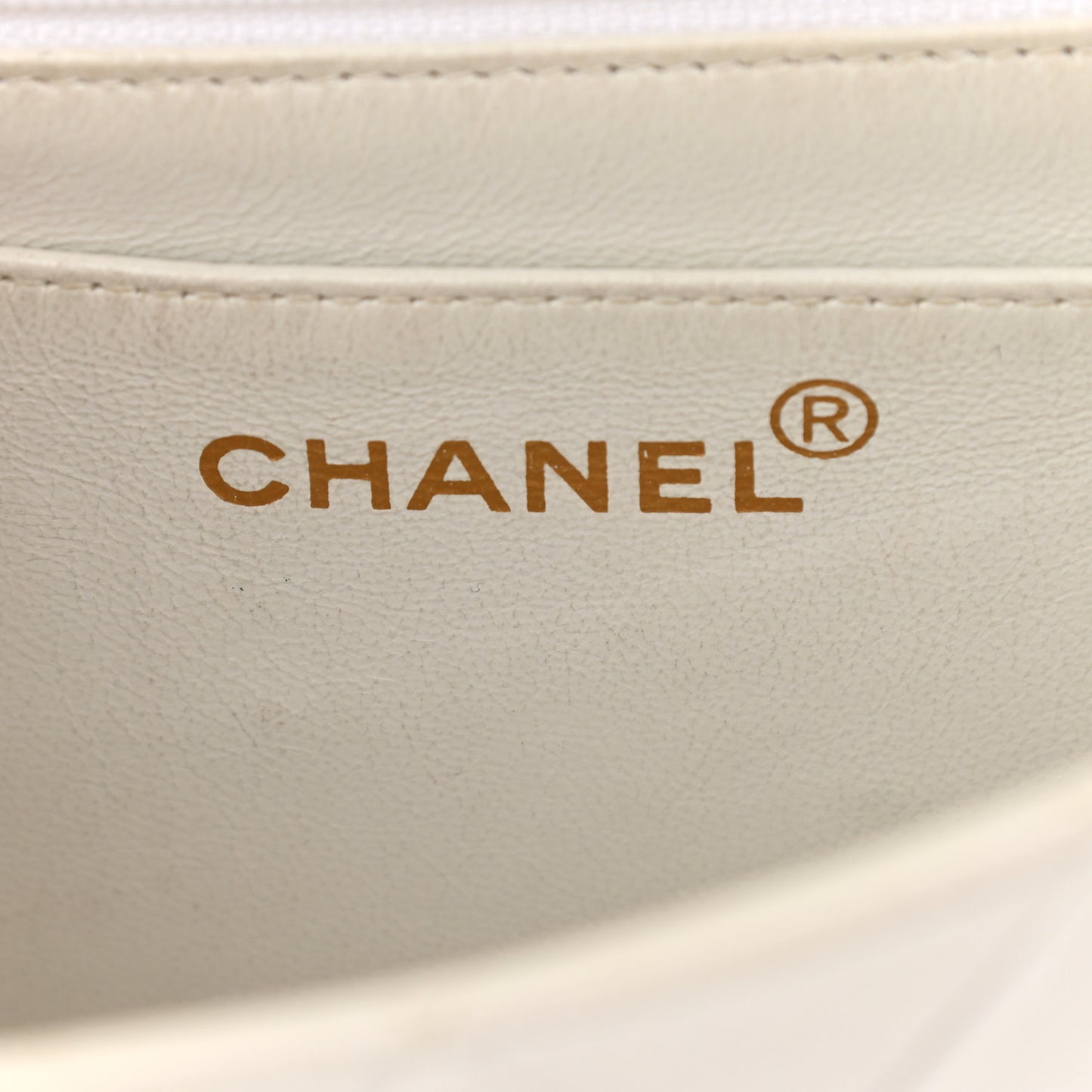 Lambskin Quilted Medium Single Flap White