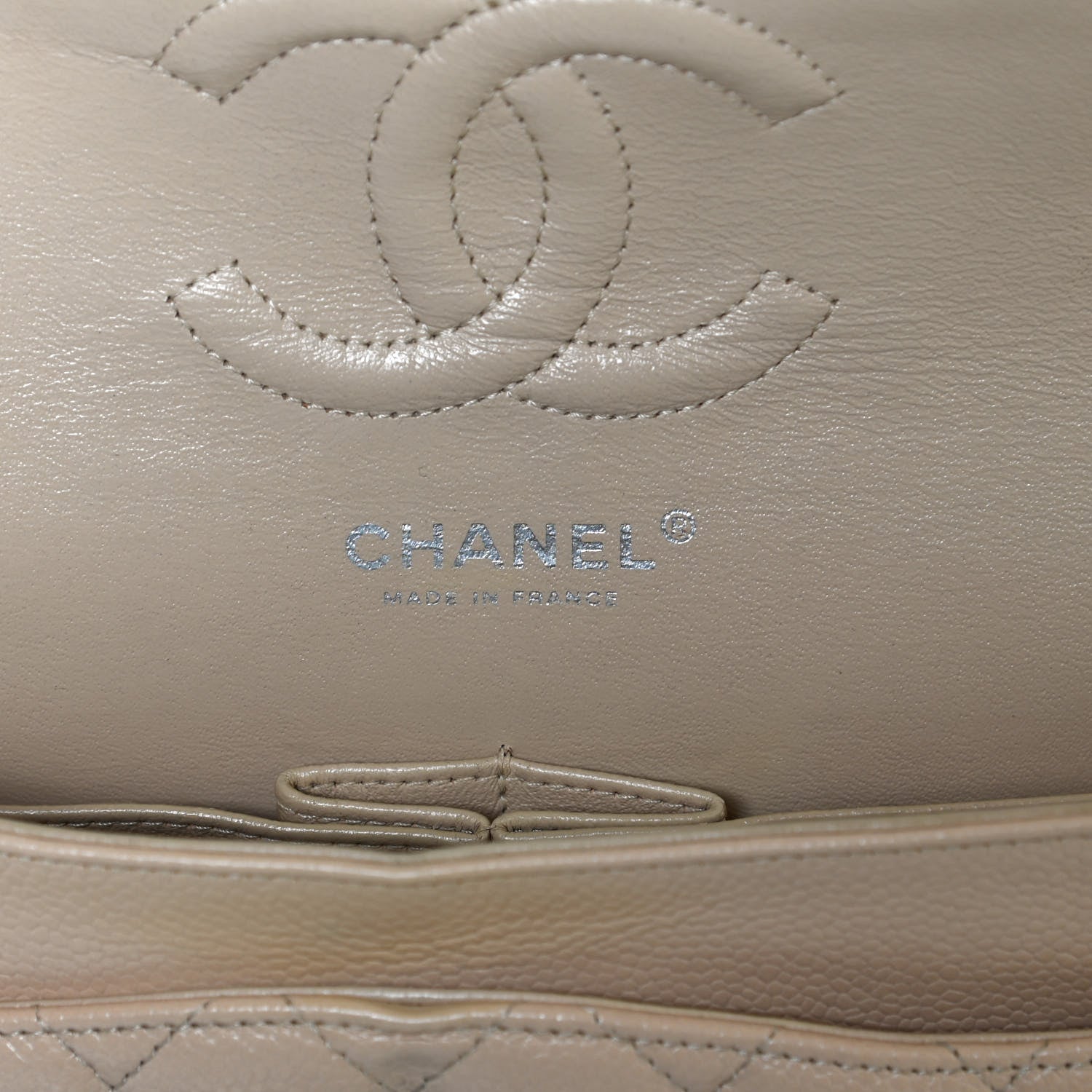 Chanel Caviar Quilted Medium Double Flap Beige 6 of 10