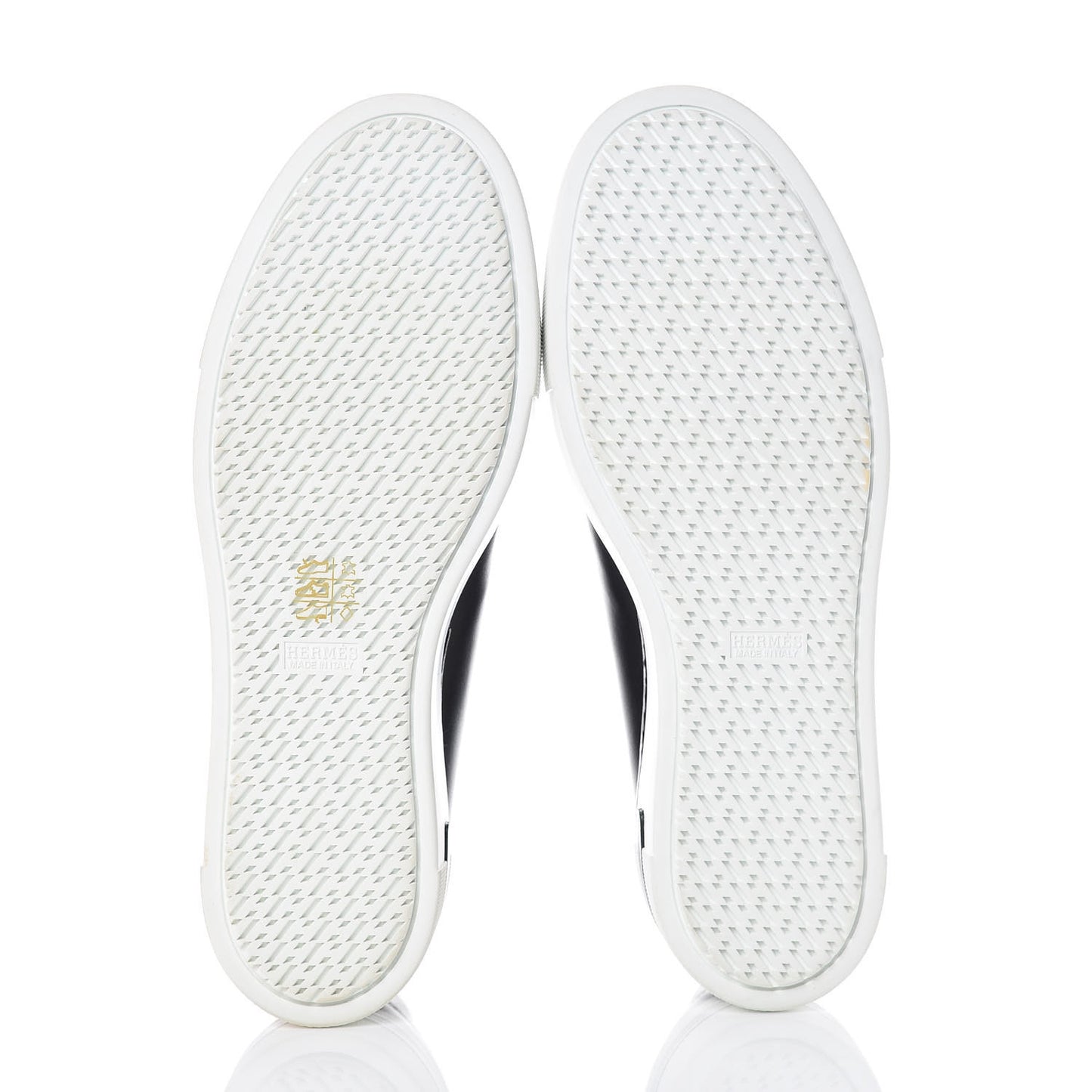 Calfskin Polo Sneakers 41 Black White