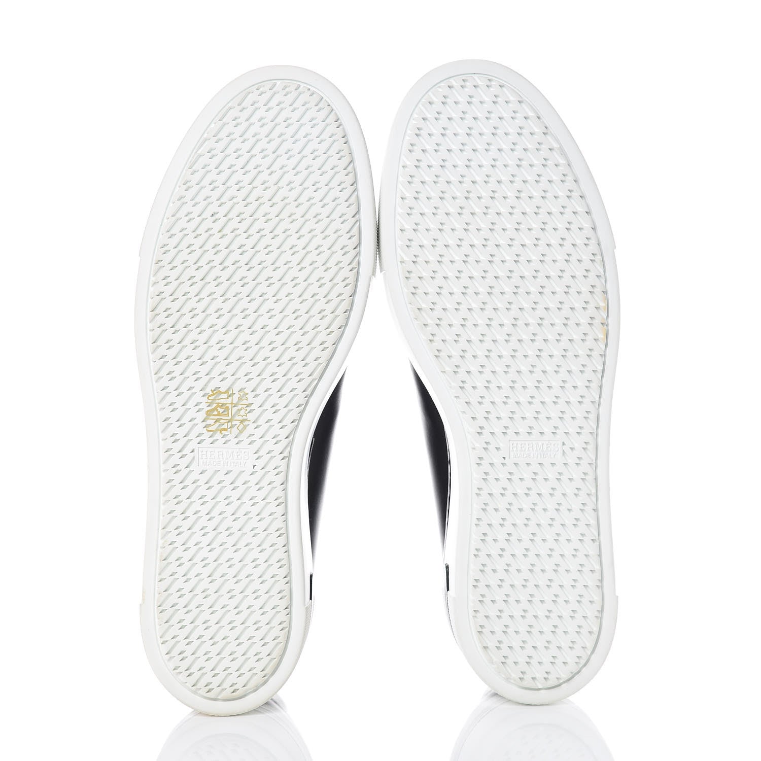 Hermes Calfskin Polo Sneakers 41 Black White 5 of 9