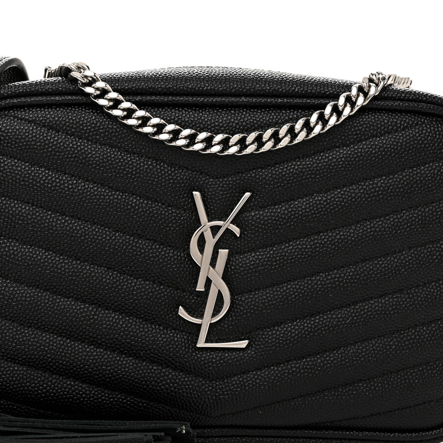 Saint Laurent Grain De Poudre Matelasse Monogram Mini Lou Camera Bag Black 8 of 11