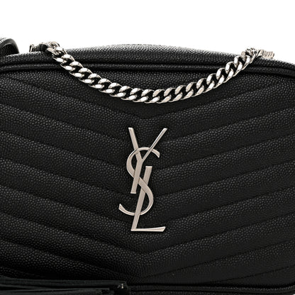 Saint Laurent Grain De Poudre Matelasse Monogram Mini Lou Camera Bag Black 8 of 11