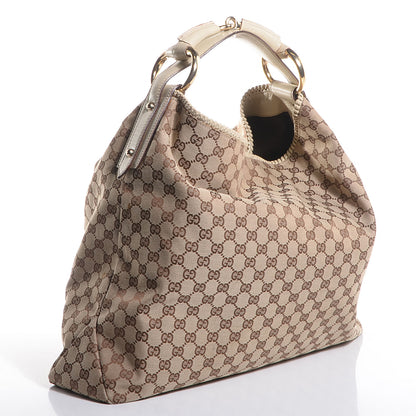 Gucci Monogram Large Horsebit Chain Hobo Off White 3 of 7