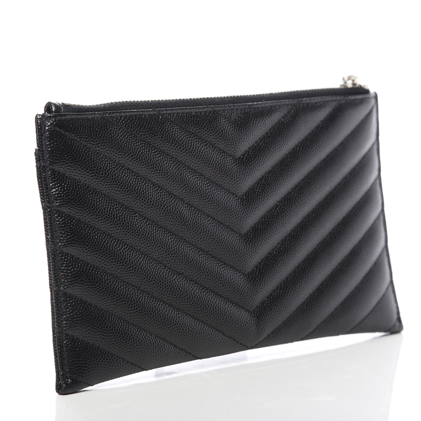 Grain De Poudre Chevron Monogram Bill Pouch Black