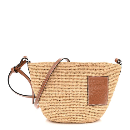 Loewe Calfskin Raffia Paulas Ibiza Pochette Bag Natural Tan 1 of 11