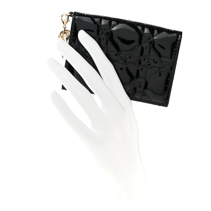 Christian Dior Patent Cannage Small Lady Dior Flap Card Holder Black 2 of 9
