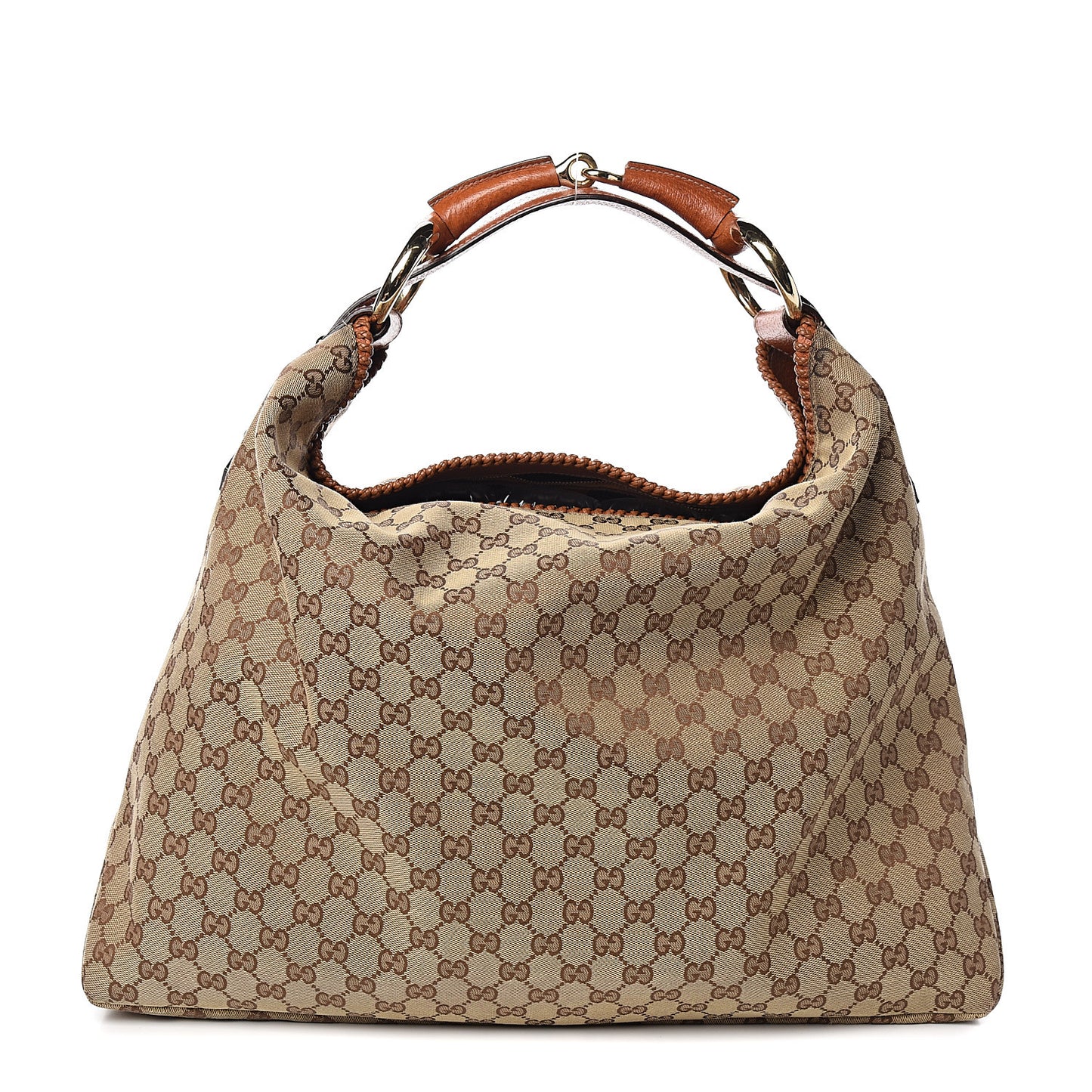 Monogram Large Horsebit Chain Hobo Brown