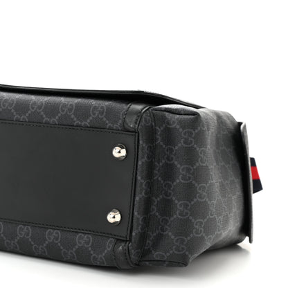 Gucci GG Supreme Monogram Web Messenger Diaper Bag Black Grey 11 of 11