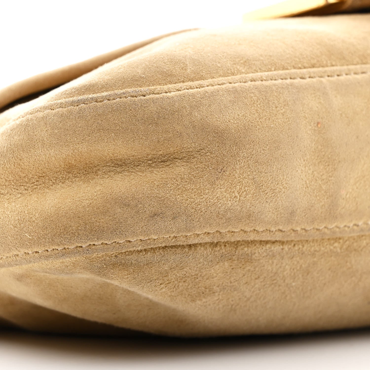 Fendi Suede Baguette Shoulder Bag Beige 8 of 11