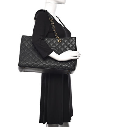 Chanel Caviar Quilted XL Grand Shopping Tote GST Black 2 of 10