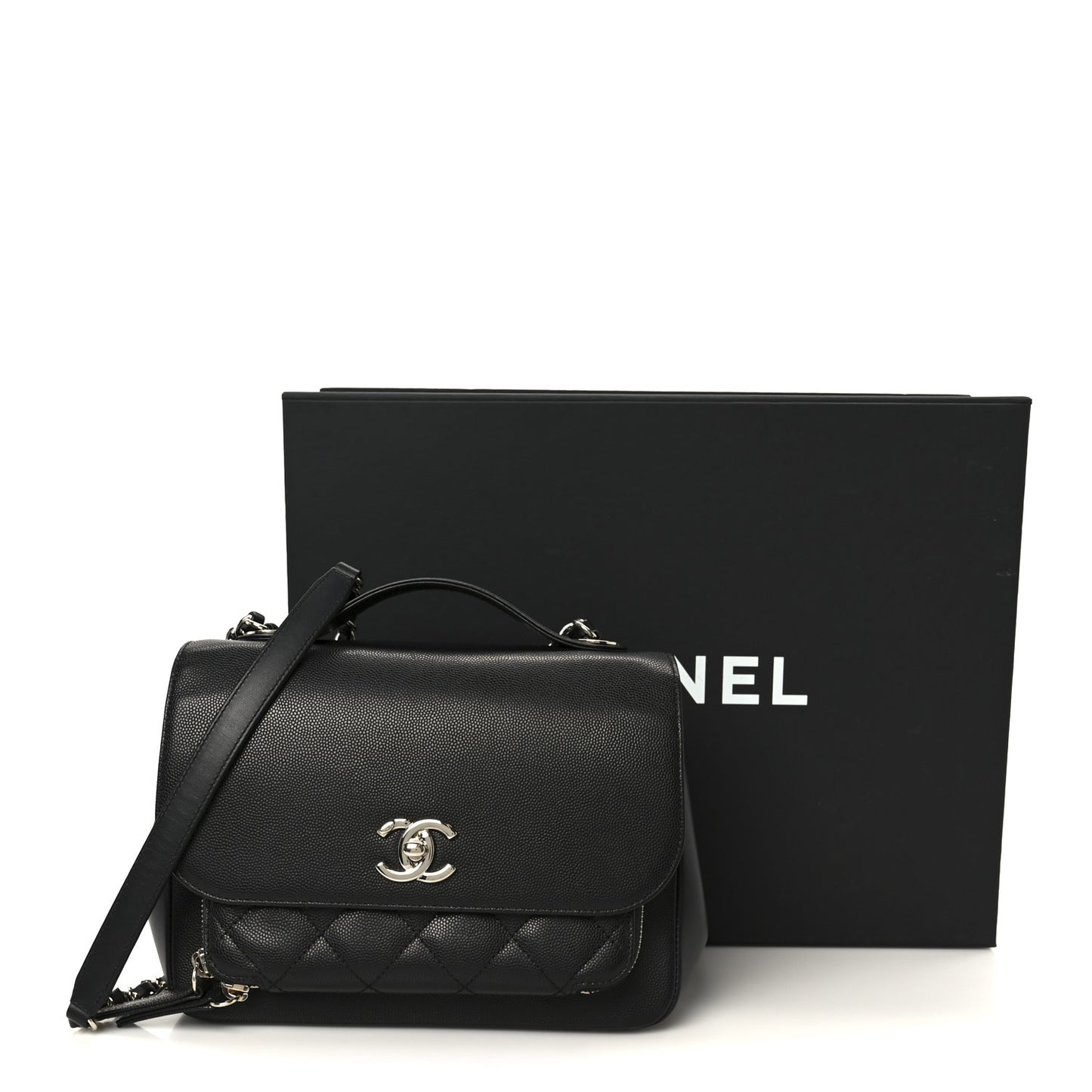 Caviar Quilted Medium Business Affinity Flap Black