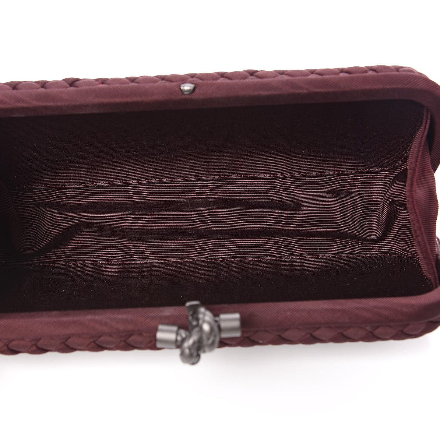 Silk Faille Intrecciato Knot Clutch Burgundy
