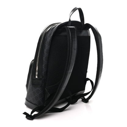 Gucci GG Supreme Monogram Textured Calfskin Retro Interlocking G Backpack Black 3 of 10