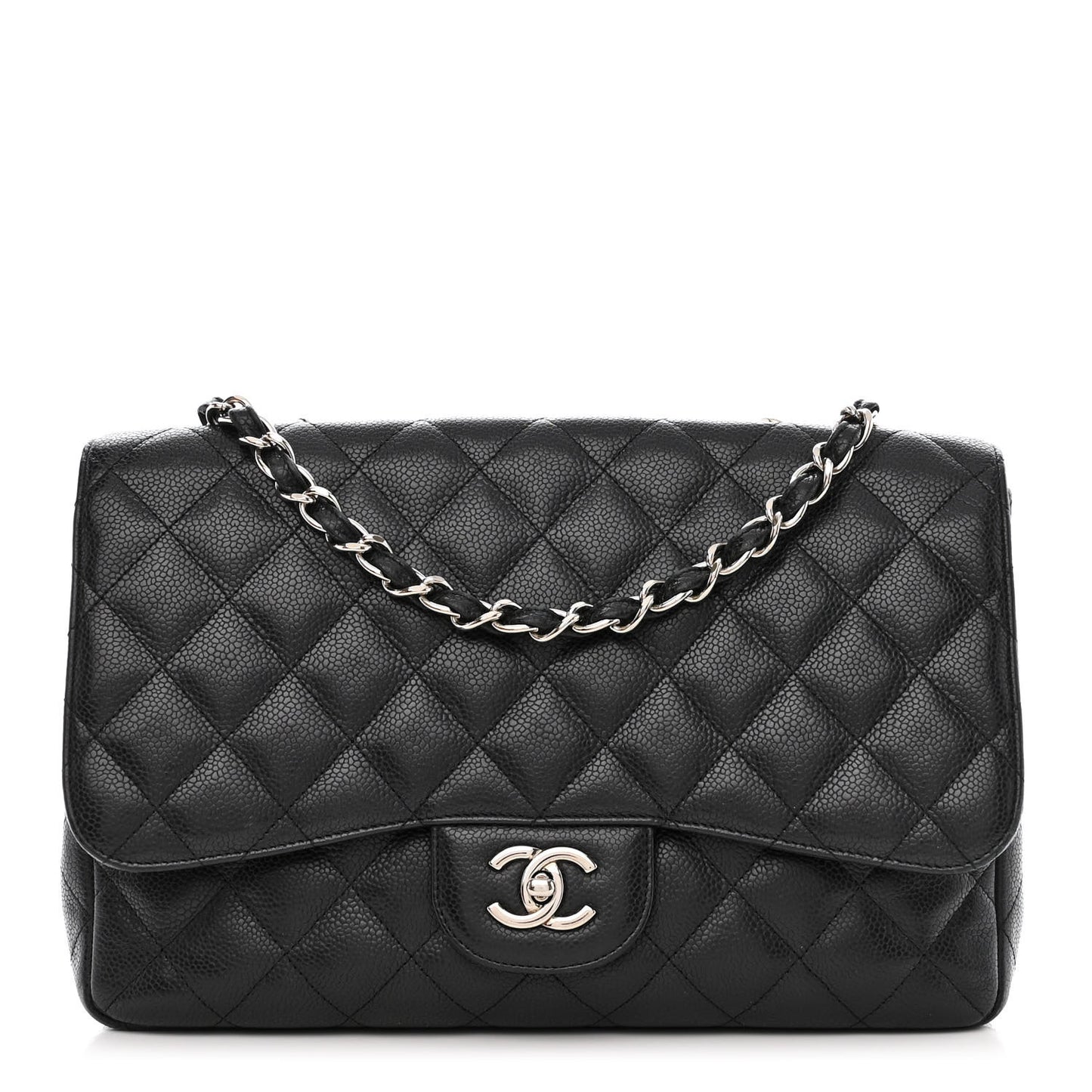 Caviar Quilted Jumbo Single Flap Black
