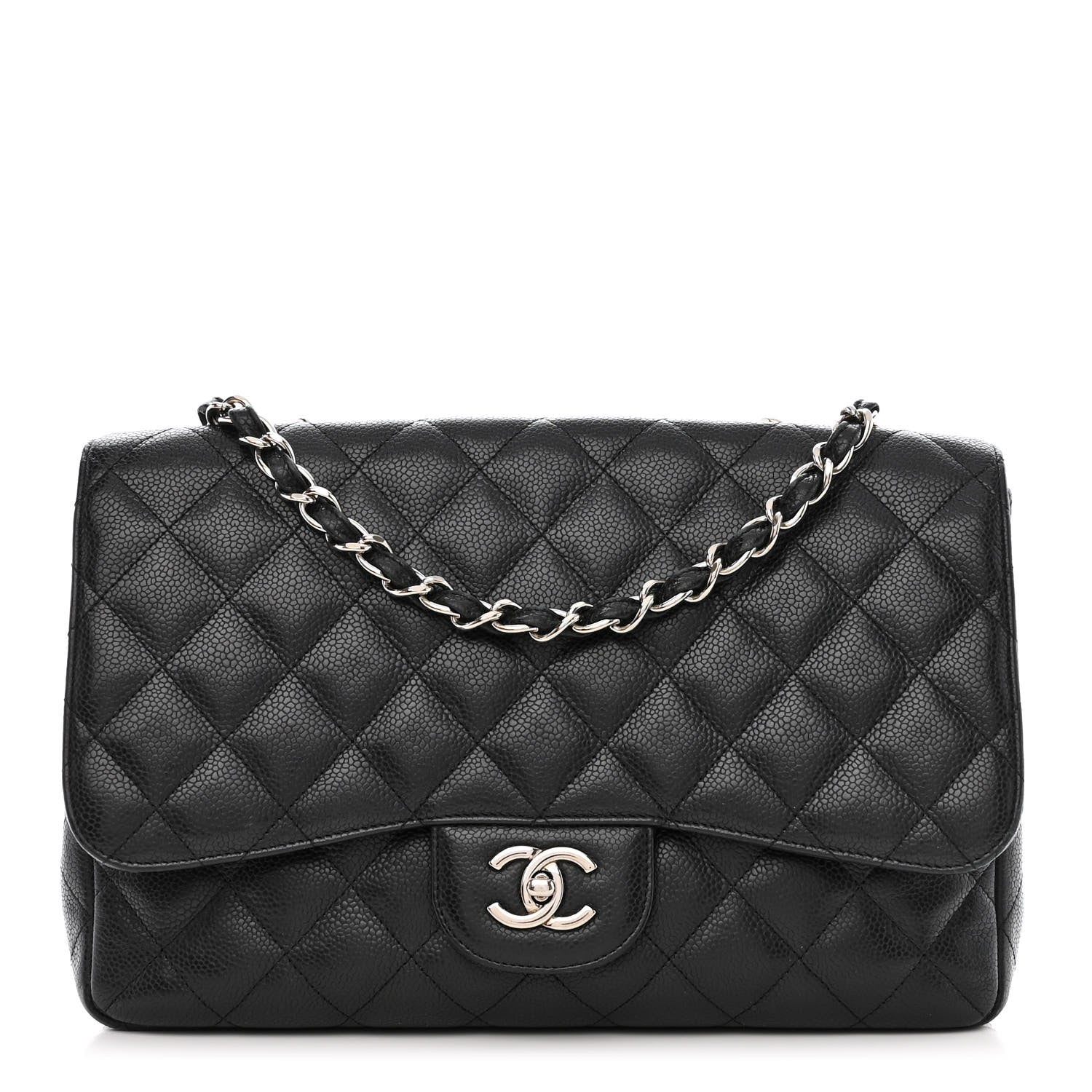Chanel Caviar Quilted Jumbo Single Flap Black 1 of 14