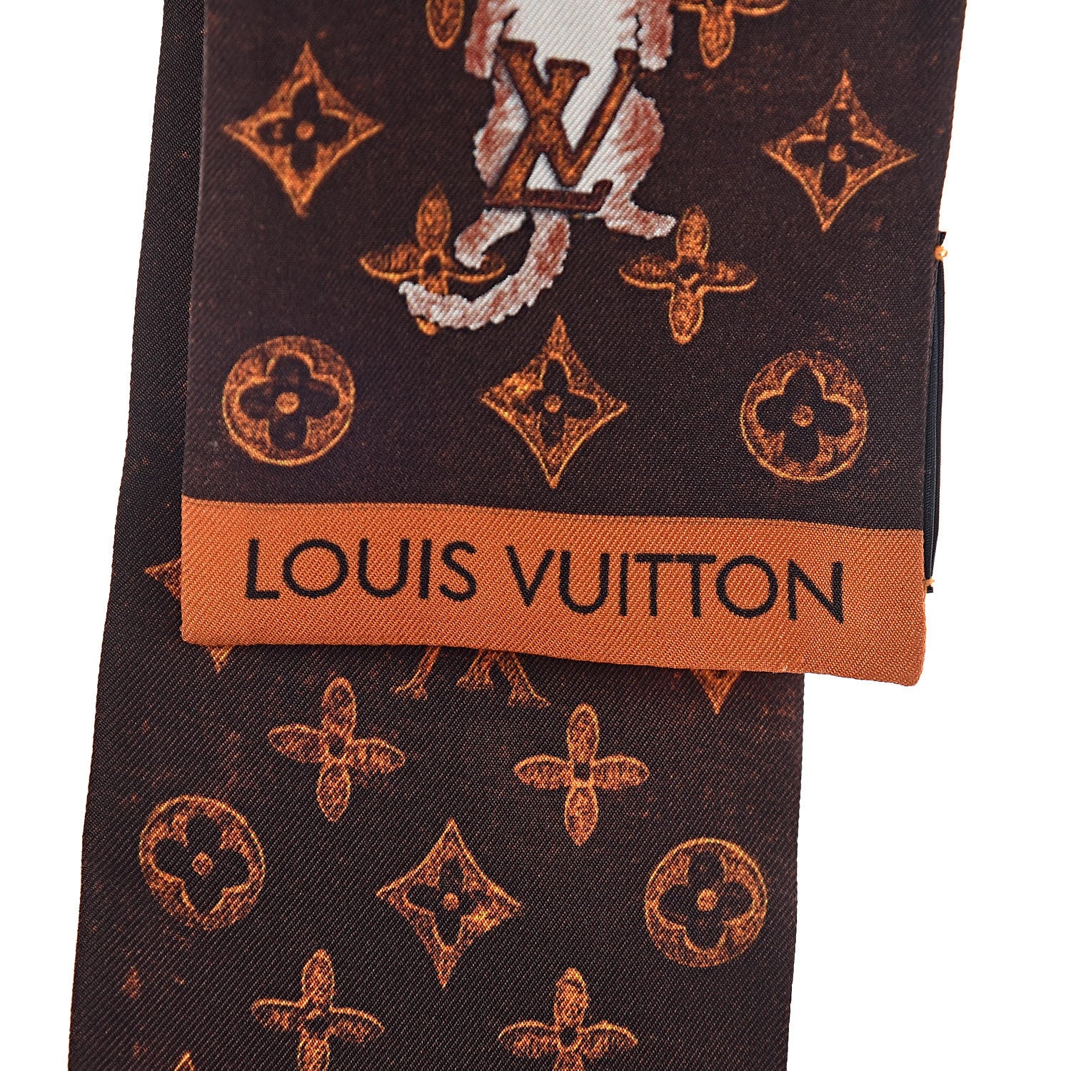 Louis Vuitton Silk Catogram Classic Bandeau Marron 3 of 4