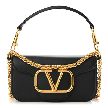 Valentino Garavani Calfskin Vlogo Small Loco Shoulder Bag Black 1 of 9