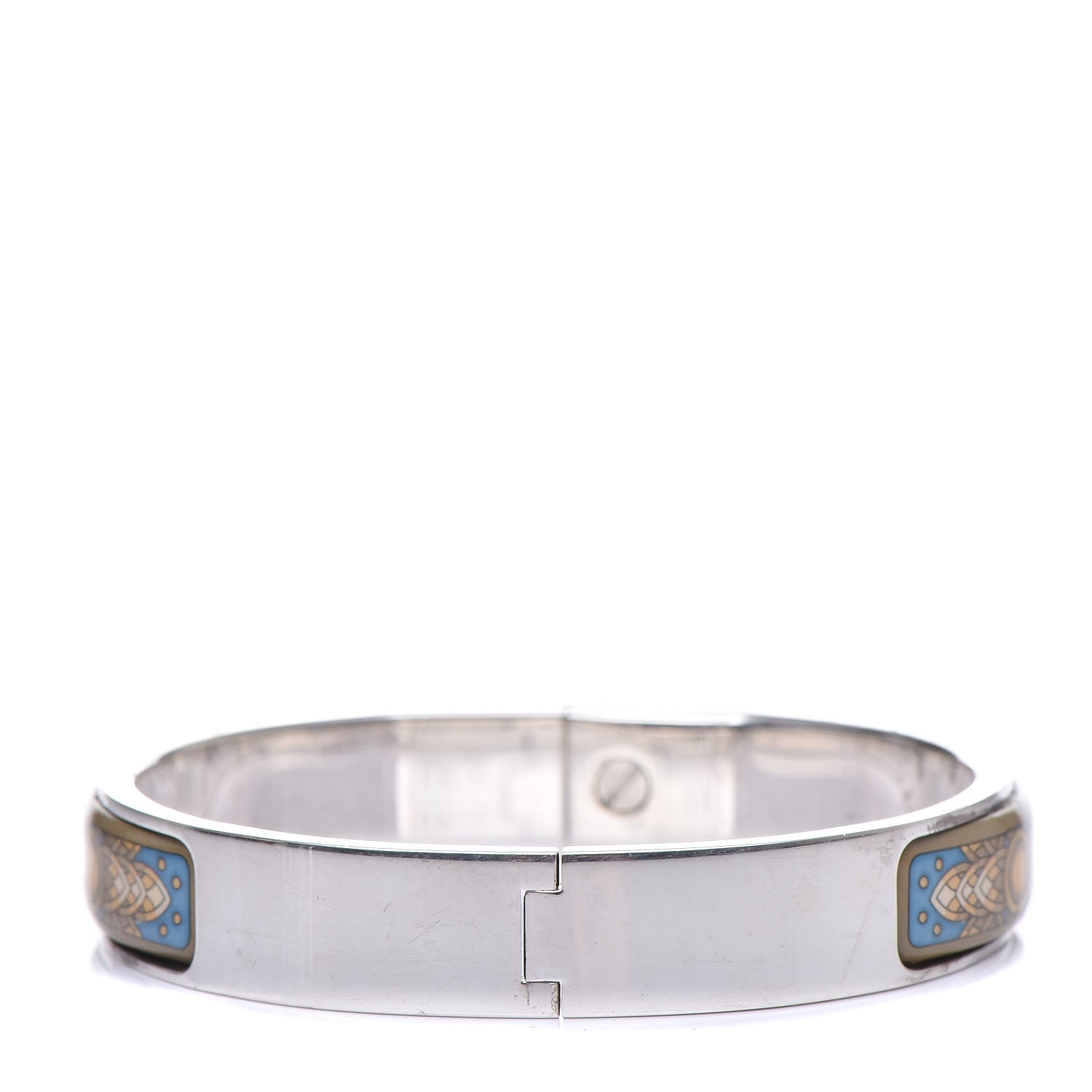 Hermes Sterling Silver Enamel Narrow Loquet Bracelet 9 of 10