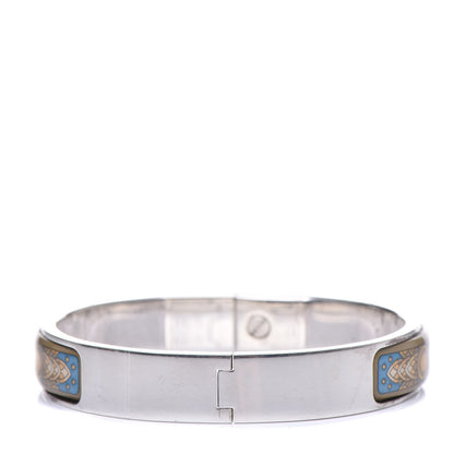 Hermes Sterling Silver Enamel Narrow Loquet Bracelet 9 of 10
