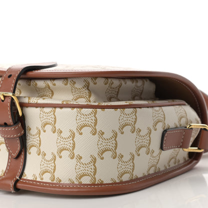 Celine Triomphe Canvas Medium Folco Bag White 9 of 9