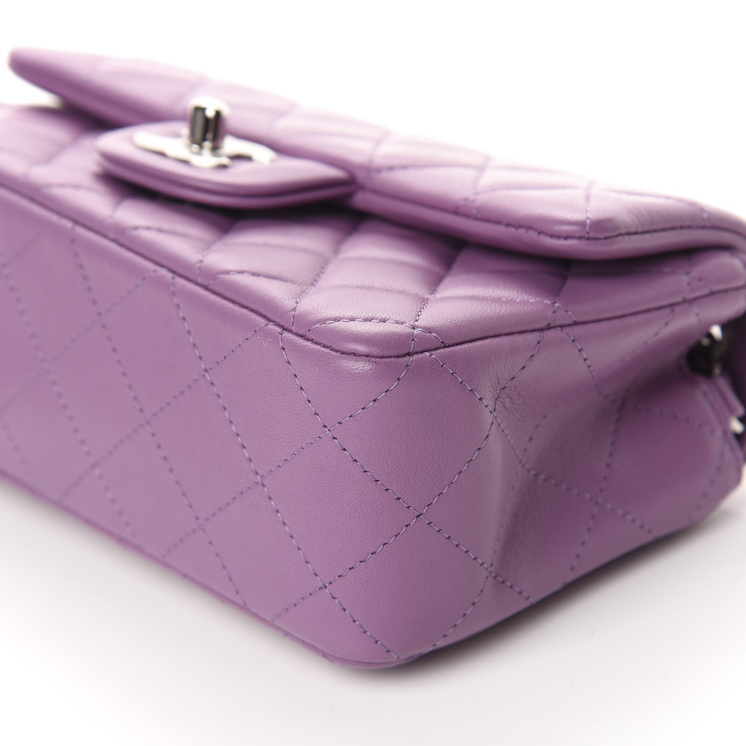 Chanel Lambskin Quilted Mini Rectangular Flap Purple 7 of 11