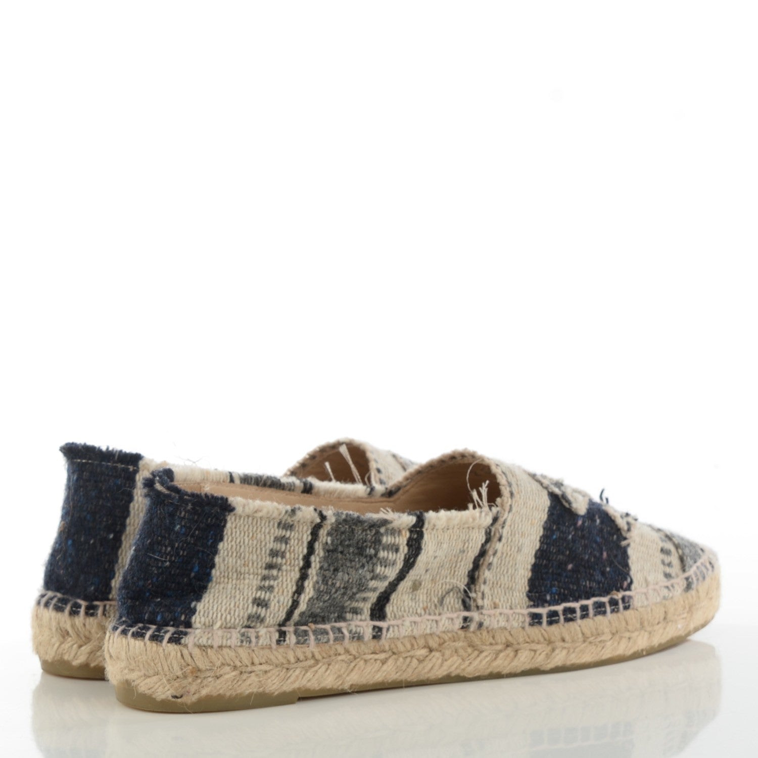 Chanel Toile Striped Espadrilles 41 Beige 5 of 11