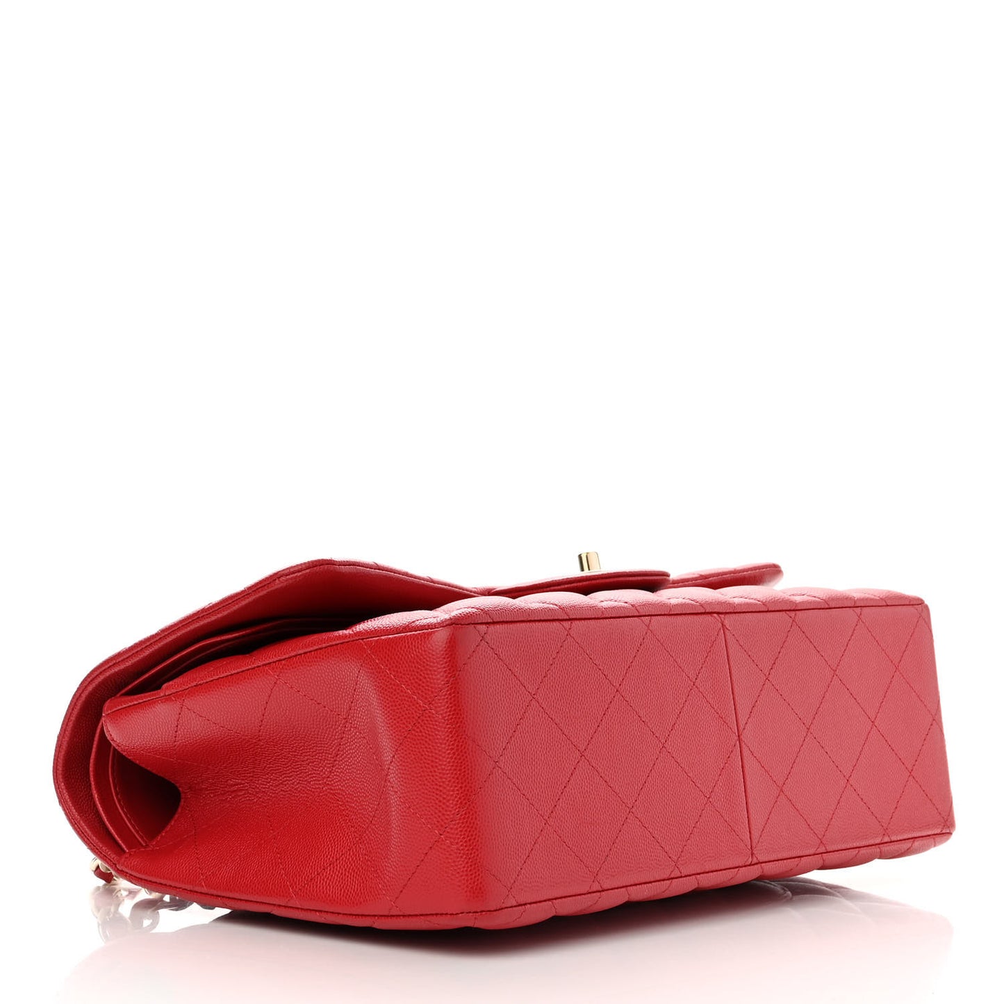 Caviar Quilted Jumbo Double Flap Red