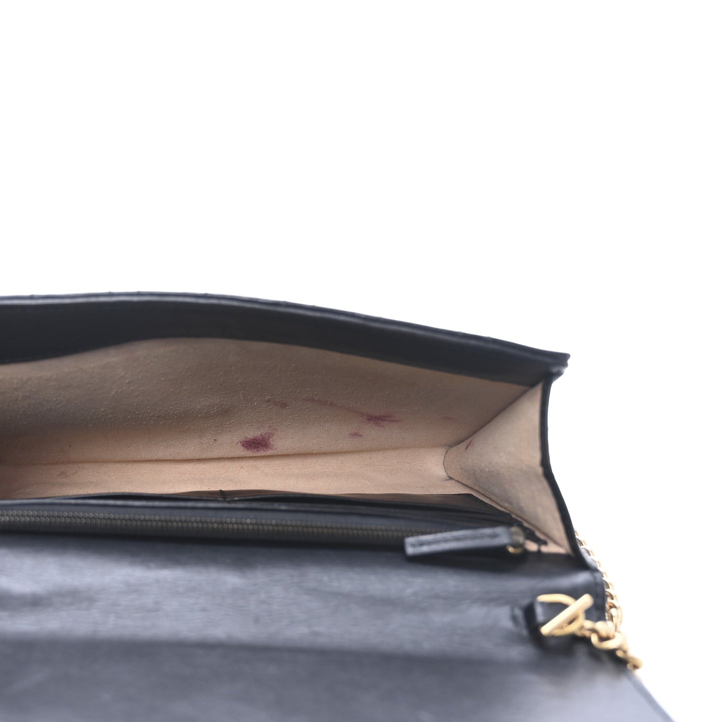 Calfskin Matelasse Mini Pearly GG Marmont Chain Wallet Black