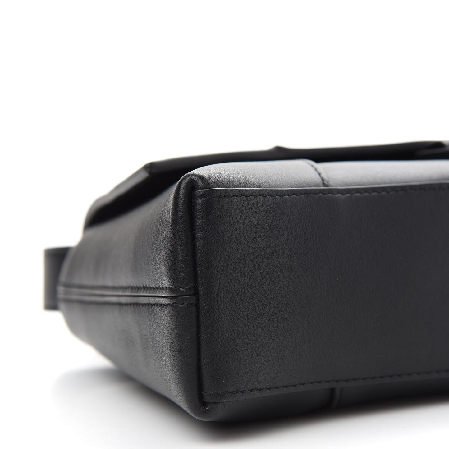 Semi Shiny Smooth Calfskin Monochrome XS Downtown Shoulder Bag Black