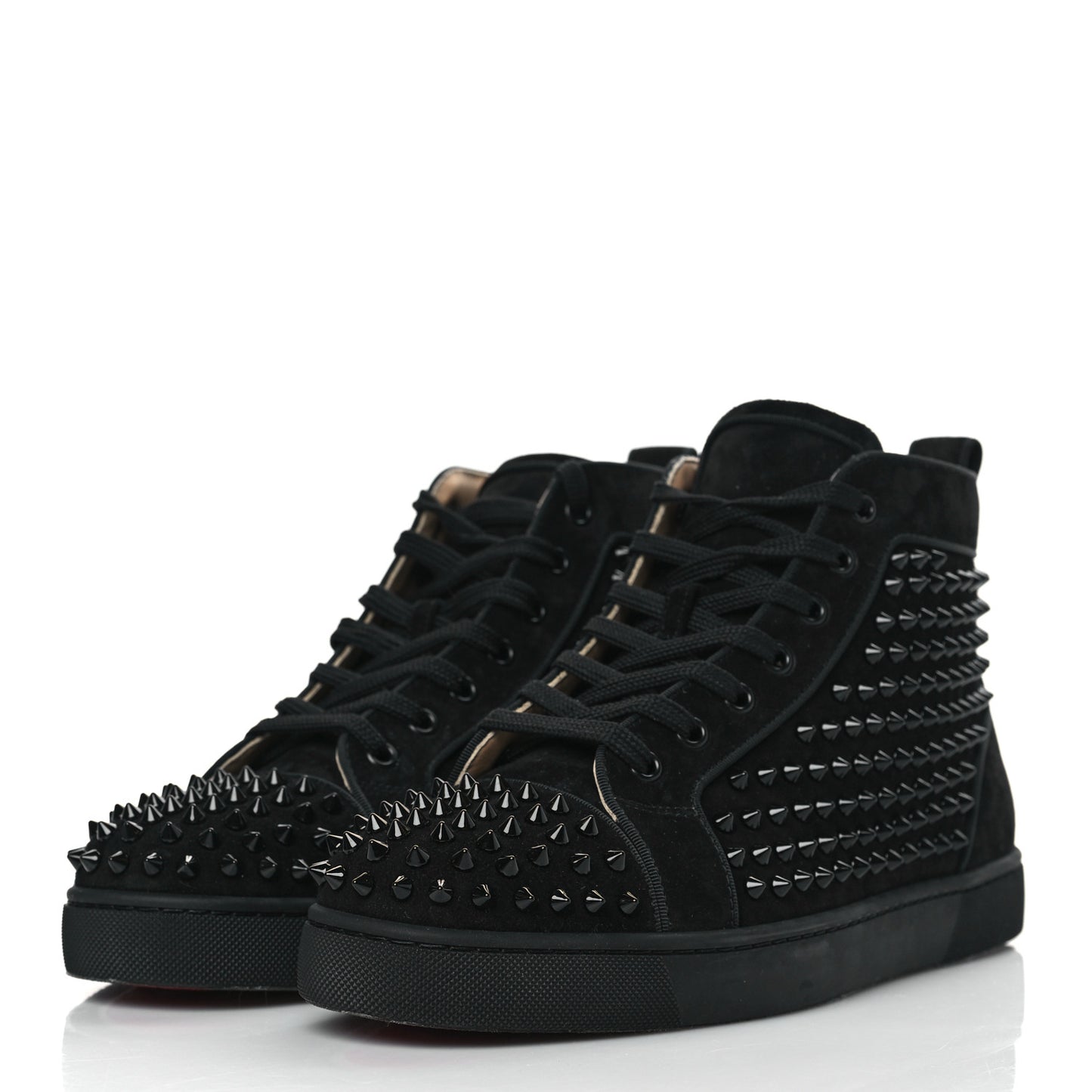 Veau Velours Mens Louis Orlato Flat Spikes Sneakers 42 Black