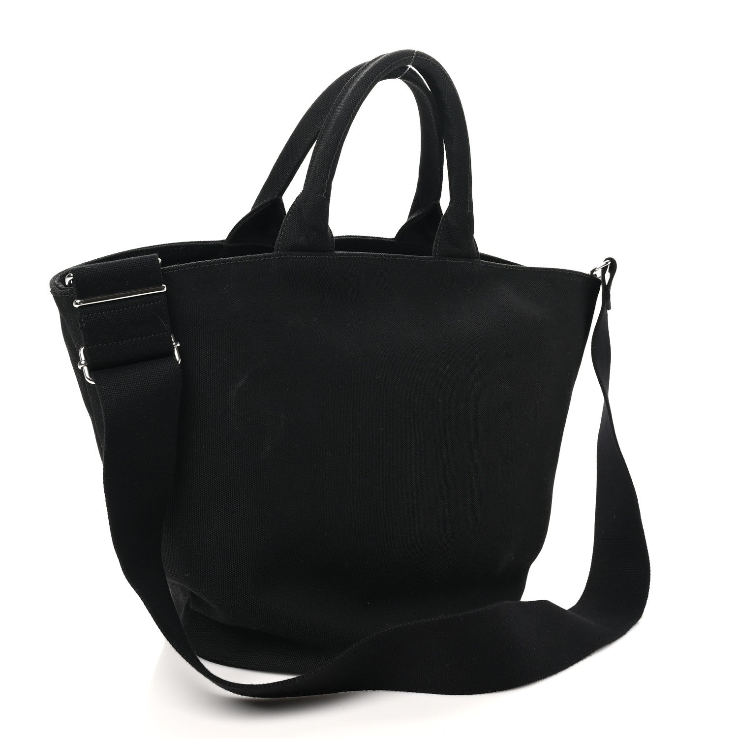 Prada Canapa Small Shopping Tote Black 4 of 10