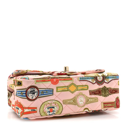 Chanel Satin Paris Cuba Cigare Print Mini Flap Pink 4 of 10