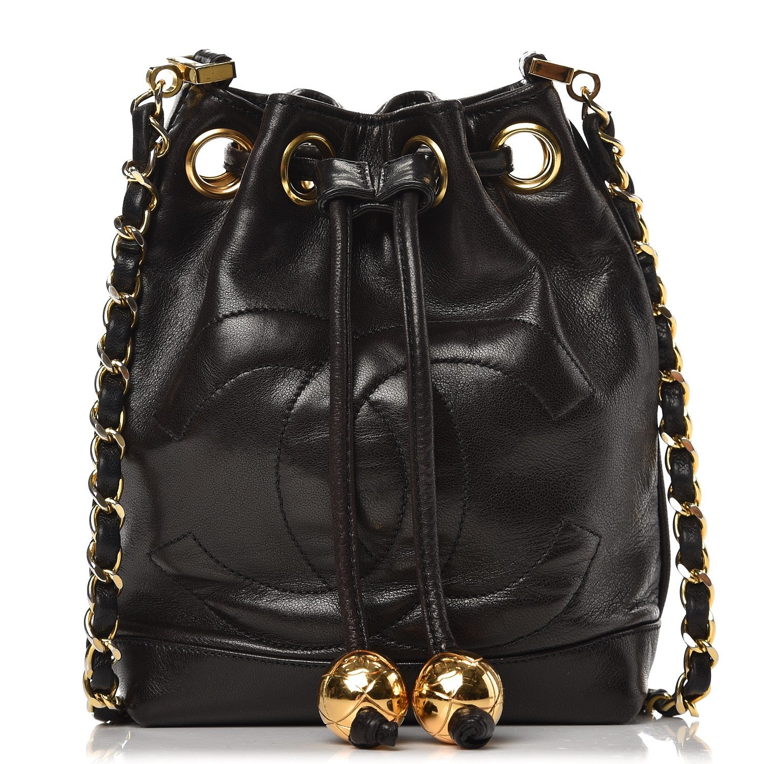 Chanel Lambskin CC Drawstring Bag Black 1 of 8