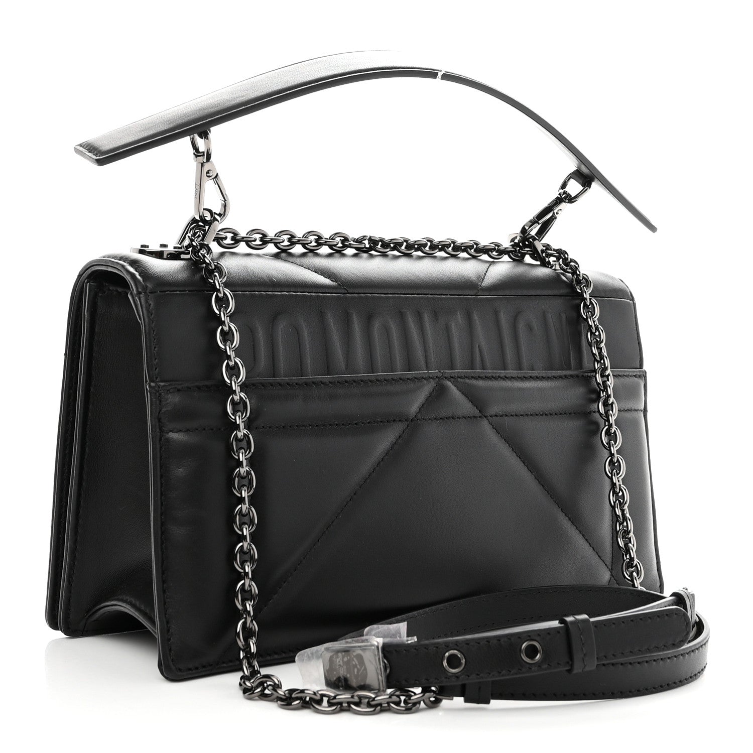 Christian Dior Lambskin Maxi Cannage 30 Montaigne Chain Top Handle Bag Black 3 of 7